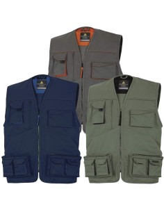 1 - Gilet Deltaplus m2gi2 mach 2 panoply da lavoro multitasche grigio blu