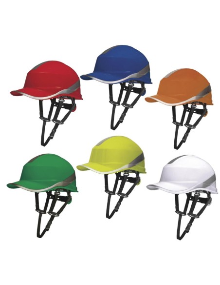 1 - Elmetto con sottogola cantiere protezione lavoro Deltaplus baseball diamond 5 up