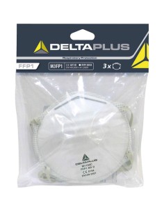 1 - Kit 3 mascherine Deltaplus ffp1 m3fp1 conchiglia senza valvola per polveri