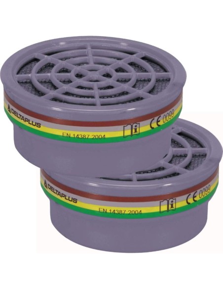 1 - Kit 2 filtri Deltaplus m6000e a1b1e1k1 per maschere m6200 6400 jupiter x gas