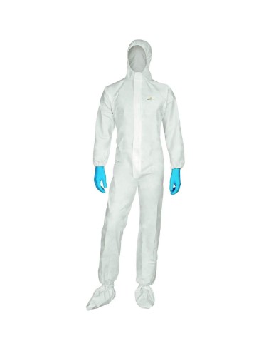 Tuta monouso Deltaplus dt115 laminata cat 3 tipo 5 e 6 cappuccio lavoro