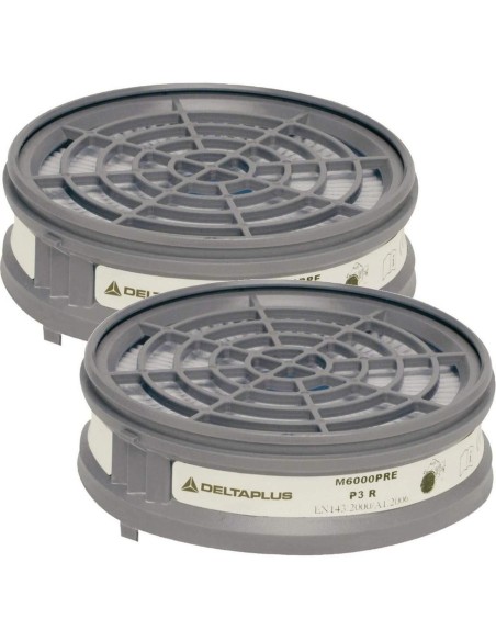 1 - Kit 2 prefiltri p3 Deltaplus m6000eprep3 x filtri a2 a1b1e1k1 maschere gas