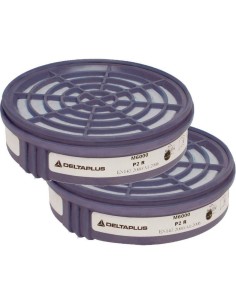 1 - Kit 2 filtri Deltaplus m6000 p2 per maschere m6100 e m6200 jupiter x polveri