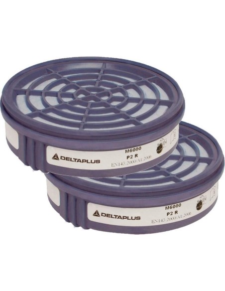 1 - Kit 2 filtri Deltaplus m6000 p2 per maschere m6100 e m6200 jupiter x polveri