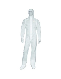 Tuta monouso Deltaplus dt215 cat 3 tipo 5 e 6 cappuccio protezione chimica