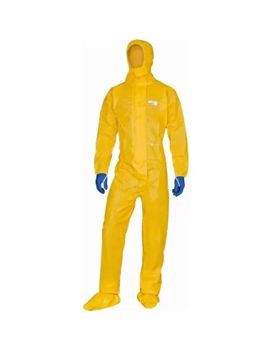 1 - Tuta monouso cappuccio Deltaplus dt300 deltachem cat 3 tipo 3 b 4 b 5 b 6