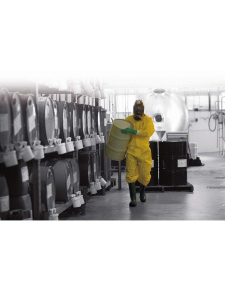 6 - Tuta monouso cappuccio Deltaplus dt300 deltachem cat 3 tipo 3 b 4 b 5 b 6