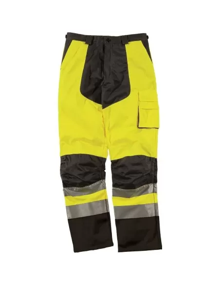 1 - Pantalone Deltaplus mhpan alta visibilita' da lavoro giallo fluo