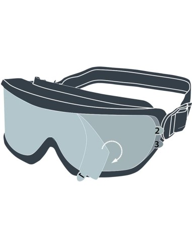 2 - Kit ricambio 10 pellicole x occhiale maschera protezione Deltaplus film goggle