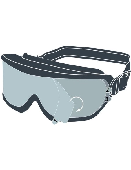 2 - Kit ricambio 10 pellicole x occhiale maschera protezione Deltaplus film goggle