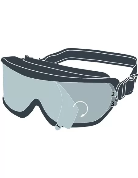 2 - Kit ricambio 10 pellicole x occhiale maschera protezione Deltaplus film goggle