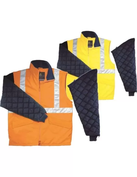 1 - Giacca Deltaplus freewayhv gilet lavoro alta visibilita' interno pile invernale