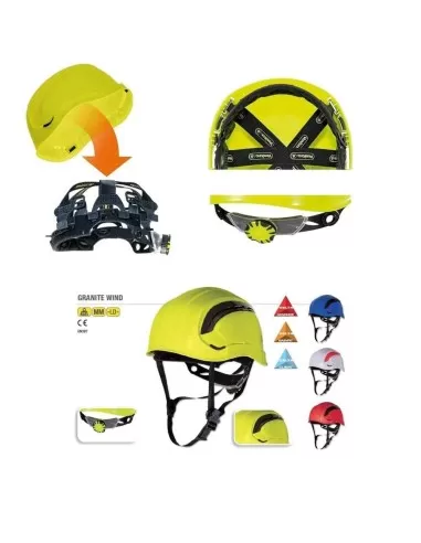 6 - Elmetto con sottogola Deltaplus granite wind cantiere arrampicata protezione