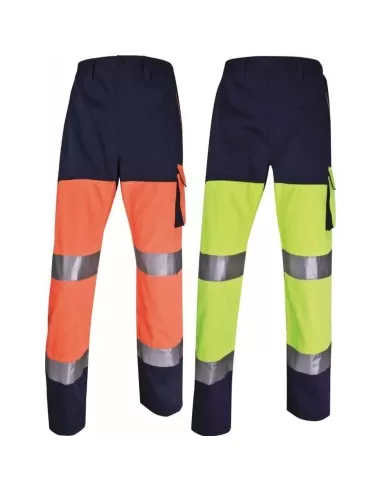 1 - Pantalone Deltaplus phpa2 alta visibilita' da lavoro giallo arancio fluo