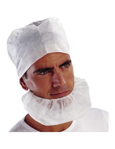 1 - Kit 100 proteggi mento/barba monouso Deltaplus po115 polipropilene lavoro