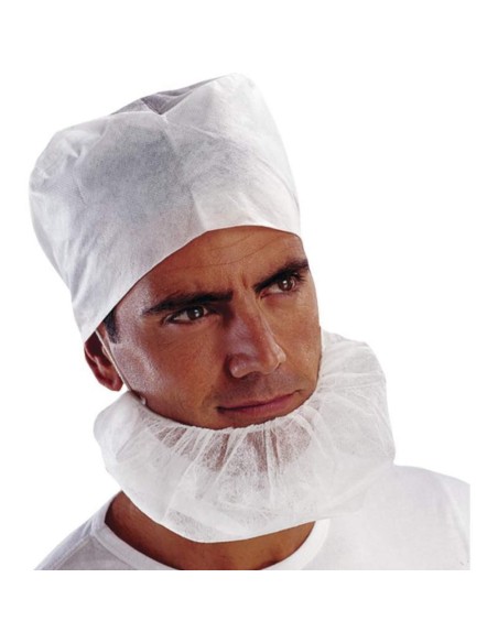 1 - Kit 100 proteggi mento/barba monouso Deltaplus po115 polipropilene lavoro