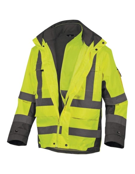 2 - Parka giacca giubbino soft shell da lavoro alta visibilita' Deltaplus tarmac