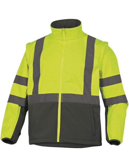 3 - Parka giacca giubbino soft shell da lavoro alta visibilita' Deltaplus tarmac