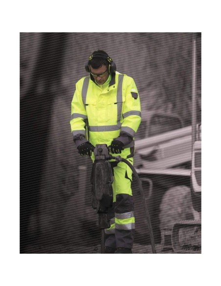 7 - Parka giacca giubbino soft shell da lavoro alta visibilita' Deltaplus tarmac