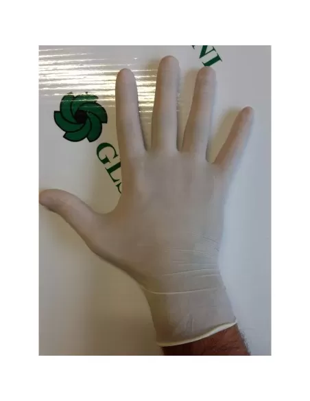 2 - Guanti monouso lattice 5g brenta walking sensitive  100 pz con polvere talco