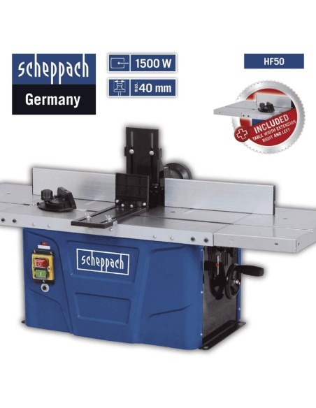 Fresatrice toupie da banco per legno SCHEPPACH hf50 + frese gambo 8 ø mm