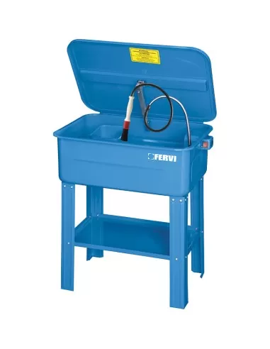 Vasca di lavaggio lavapezzi lava pezzi 75l con pompa x officina Fervi 0038