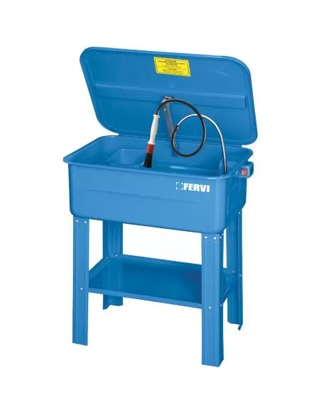 Vasca di lavaggio lavapezzi lava pezzi 75l con pompa x officina Fervi 0038