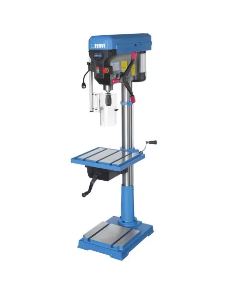 1 - Trapano colonna trasmissione a cinghia motore trifase digitale Fervi 0252/400v