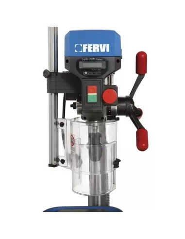 4 - Trapano a colonna da banco con trasmissione a cinghia 550w Fervi 0260