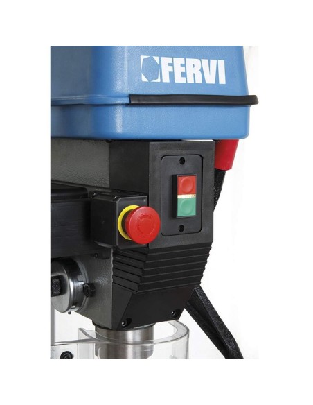 Trapano a colonna trasmissione a cinghia motore monofase 1500w Fervi 0754/230v Trapano a colonna trasmissione a cinghia motore monofase 1500w Fervi 0754/230v