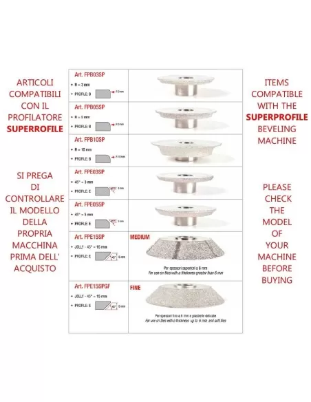 1 - DISCHI FRESE DIAMANTATE MONTOLIT PER PROFILATORE SUPERPROFILE 1 - DISCHI FRESE DIAMANTATE MONTOLIT PER PROFILATORE SUPERPROFILE