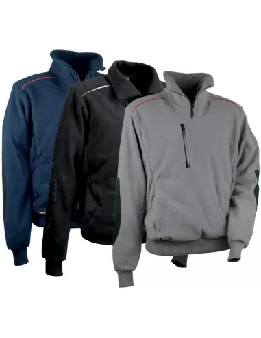 Felpa in pile maglia maglione mezza zip inverno uomo Cofra fast
