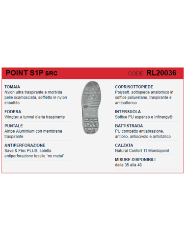 SCARPA ANTINFORTUNISTICA UPOWER DA DONNA DA LAVORO BASSA U-POWER VEROK S1P SRC