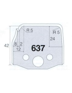 1 - Coppia coltelli sagomati lavorazione legno per fresa toupie 50mm mod.637