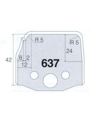 1 - Coppia coltelli sagomati lavorazione legno per fresa toupie 50mm mod.637