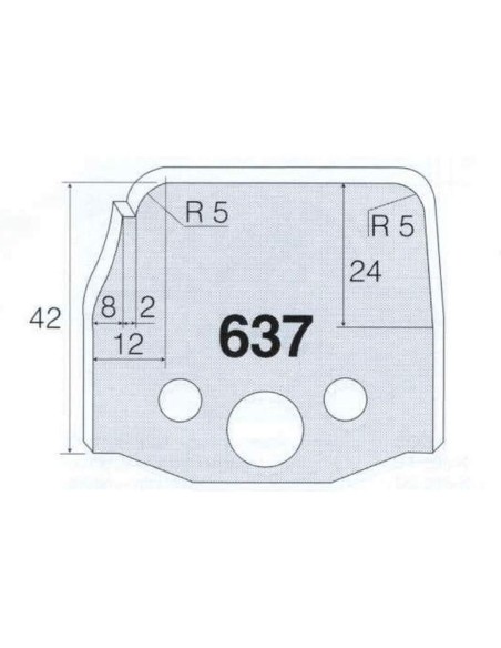 1 - Coppia coltelli sagomati lavorazione legno per fresa toupie 50mm mod.637