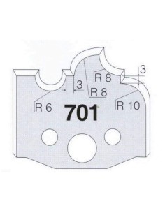 1 - Coppia coltelli sagomati lavorazione legno per fresa toupie 50mm mod.701