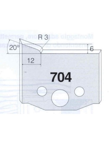 1 - Coppia coltelli sagomati lavorazione legno per fresa toupie 50mm mod.704