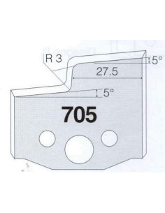 1 - Coppia coltelli sagomati lavorazione legno per fresa toupie 50mm mod.705