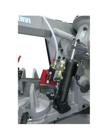 Sega segatrice a nastro metallo ferro discesa manuale e idraulica con base Fervi 0692 230v