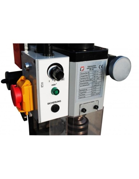 Trapano fresa da banco ad ingranaggi inclinabile 230v 3-13mm holzmann bf16v
