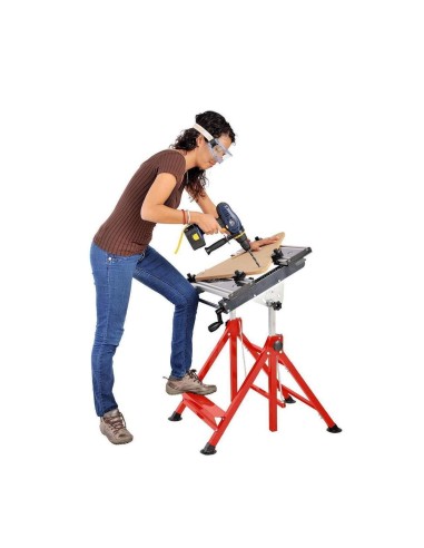 1 - Cavalletto banco piano lavoro pieghevole richiudibile con morse holzmann wst20