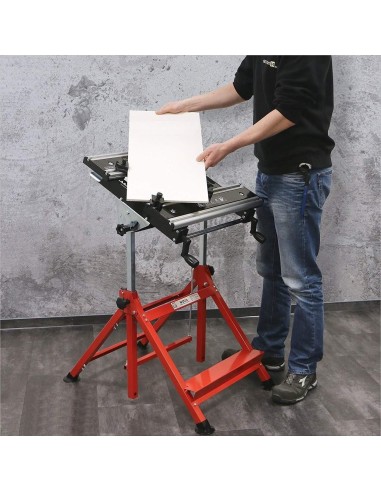 5 - Cavalletto banco piano lavoro pieghevole richiudibile con morse holzmann wst20