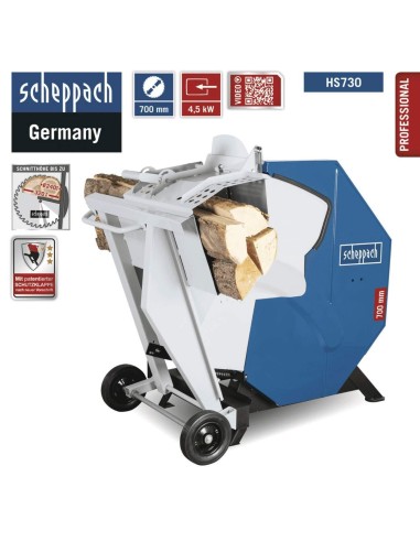 Sega circolare tagliatronchi basculante elettrica lama 70cm 400v Scheppach hs730