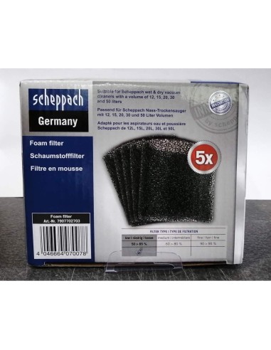 Filtro in spugna di ricambio per aspiratori Scheppach nts30premium e asp50-es