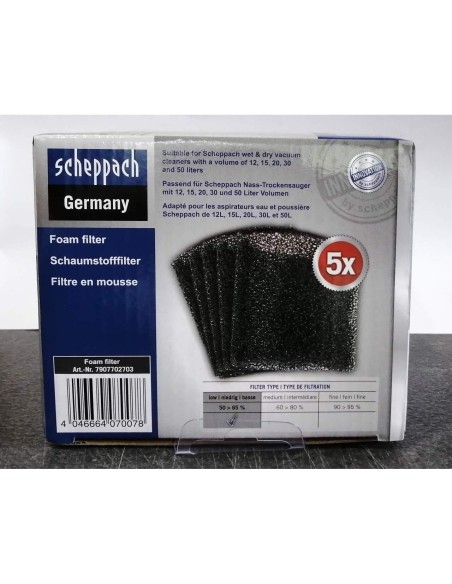 Filtro in spugna di ricambio per aspiratori Scheppach nts30premium e asp50-es