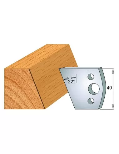 1 - Coppia coltelli sagomati lavorazione legno per fresa toupie 40mm mod.01