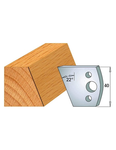 1 - Coppia coltelli sagomati lavorazione legno per fresa toupie 40mm mod.01