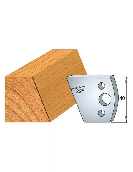 1 - Coppia coltelli sagomati lavorazione legno per fresa toupie 40mm mod.01