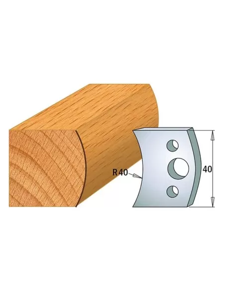 1 - Coppia coltelli sagomati lavorazione legno per fresa toupie 40mm mod.08
